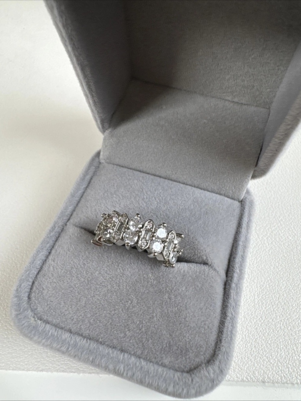 Marilyn Monroe™ Collection Baguette and Round Stone Band Size 5 Ring - Picture 6 of 11